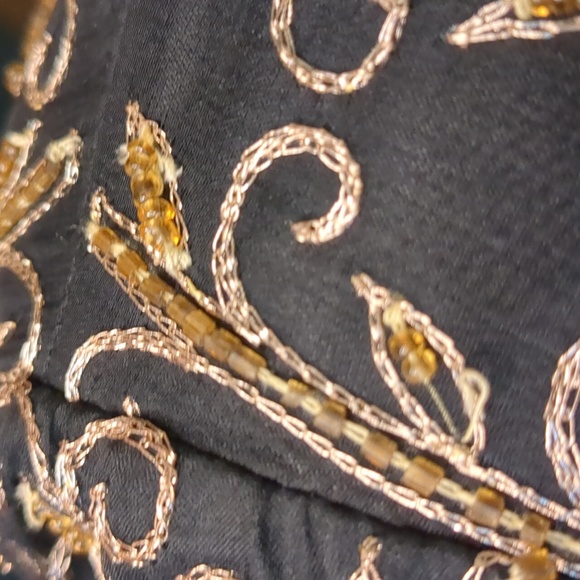 VINTAGE BEADED SILK Bolero jacket - Picture 8 of 10